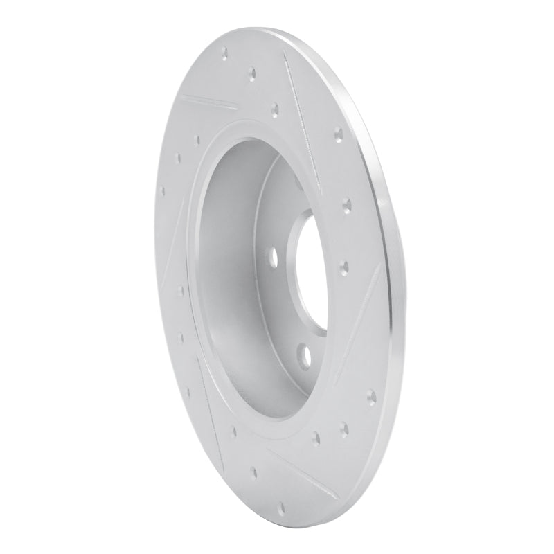 R1 19-25 Nissan Kicks Rear Left Drilled & Slotted Silver Brake Rotor