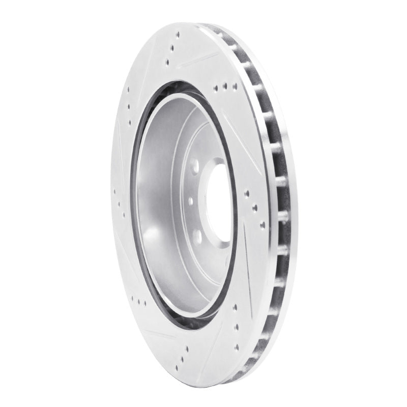 R1 05-11 Cadillac STS Rear Right Drilled & Slotted Silver Brake Rotor