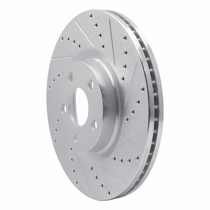R1 17-20 Lincoln MKZ Front Right Drilled & Slotted Silver Brake Rotor