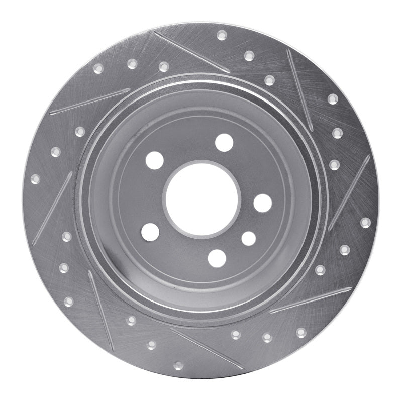 DFC 13-15 Land Rover LR2 Rear Left Drilled & Slotted Silver Brake Rotor