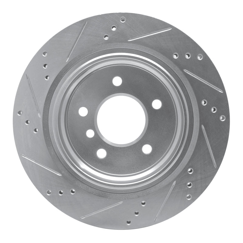 R1 95-99 BMW M3 E36 Left Rear Drilled & Slotted Silver Brake Rotor