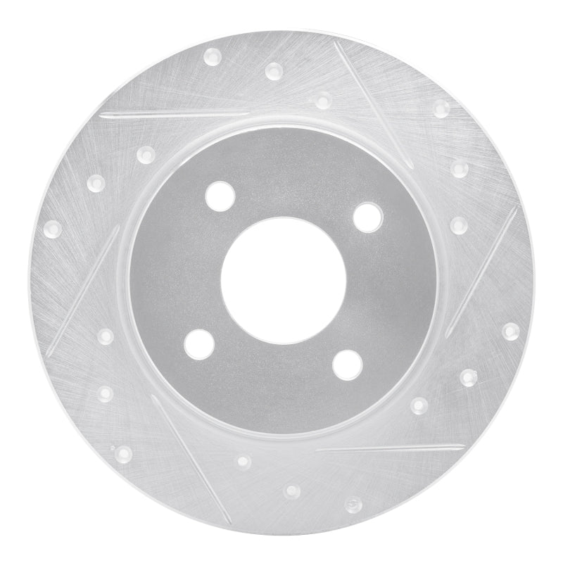 R1 18-22 Ford Ecosport Rear Right Drilled & Slotted Silver Brake Rotor