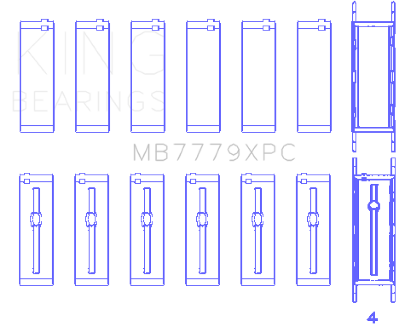 King Engine Bearings BMW B58B30A (Size 0.25) Coated Performance Main Bearing Set