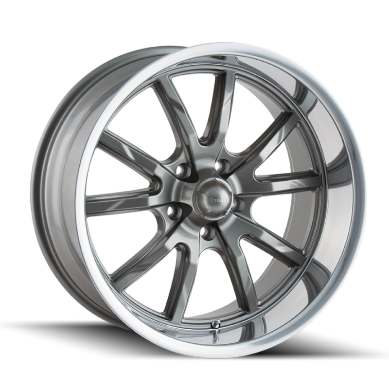 Ridler 650 17x7 / 5x120.65 BP / 0mm Offset / 83.82mm Hub Gloss Grey Polished Wheel