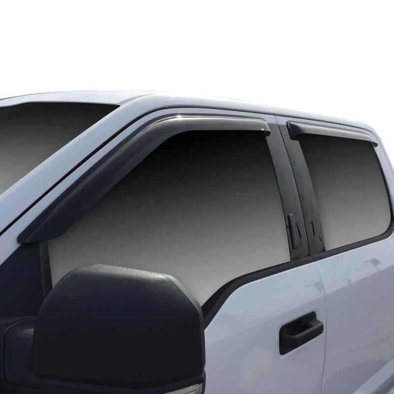 Westin 2015-2018 Ford F-150 SuperCrew Slim Wind Deflector 4pc - Smoke