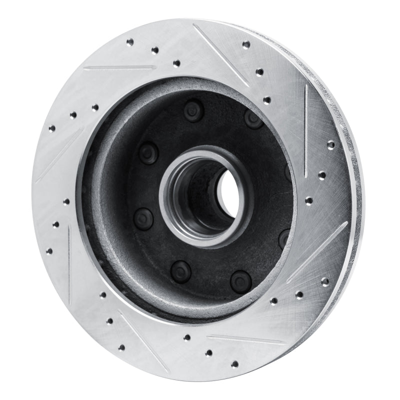 R1 80-85 Ford E-250 Econoline Front Left Drilled & Slotted Silver Brake Rotor