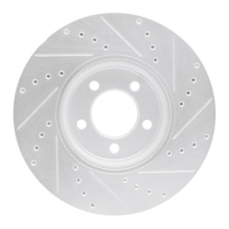 DFC 06-08 Jaguar S-Type Front Left Drilled & Slotted Silver Brake Rotor