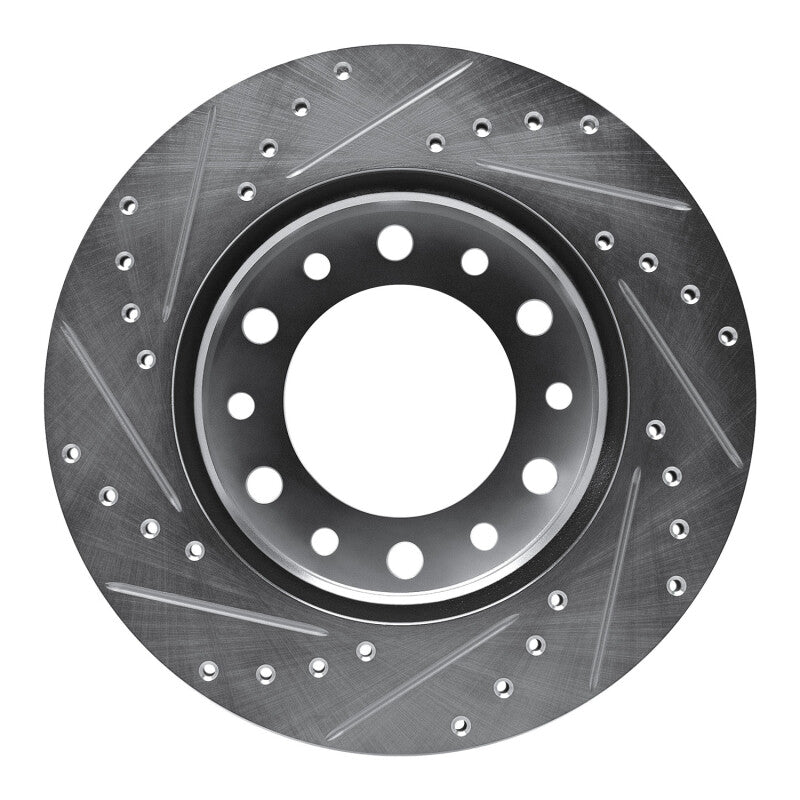 DFC 76-89 Toyota Land Cruiser Front Right Drilled & Slotted Silver Brake Rotor