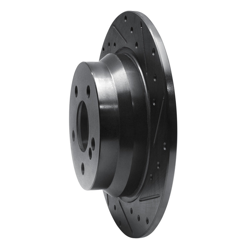 R1 03-16 Mercedes-Benz E280 (Canada) Rear Right Drilled & Slotted Black Brake Rotor