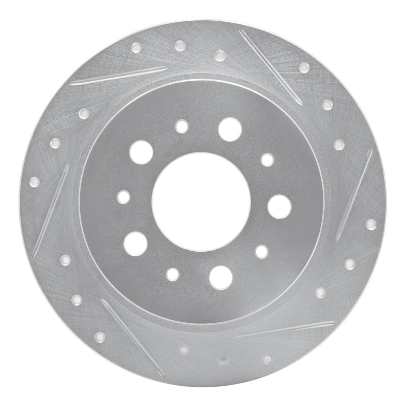 R1 95-97 Volvo 960 Rear Right Drilled & Slotted Silver Brake Rotor