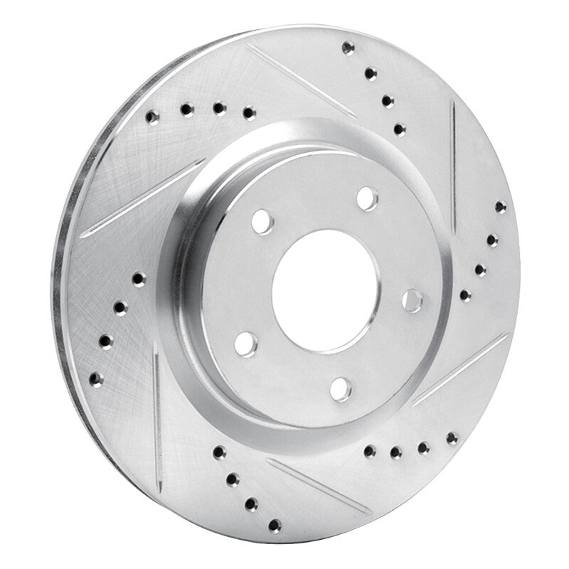 R1 07-15 Nissan Rogue Front Right Drilled & Slotted Silver Brake Rotor