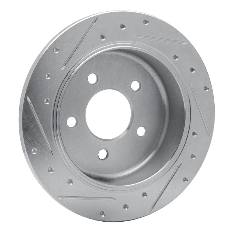 R1 96-02 Ford Crown Victoria Rear Right Drilled & Slotted Silver Brake Rotor