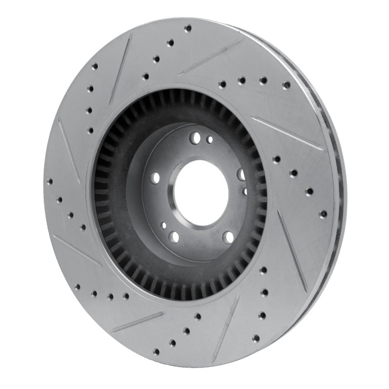 DFC 11-17 Genesis G80 Front Right Drilled & Slotted Silver Brake Rotor