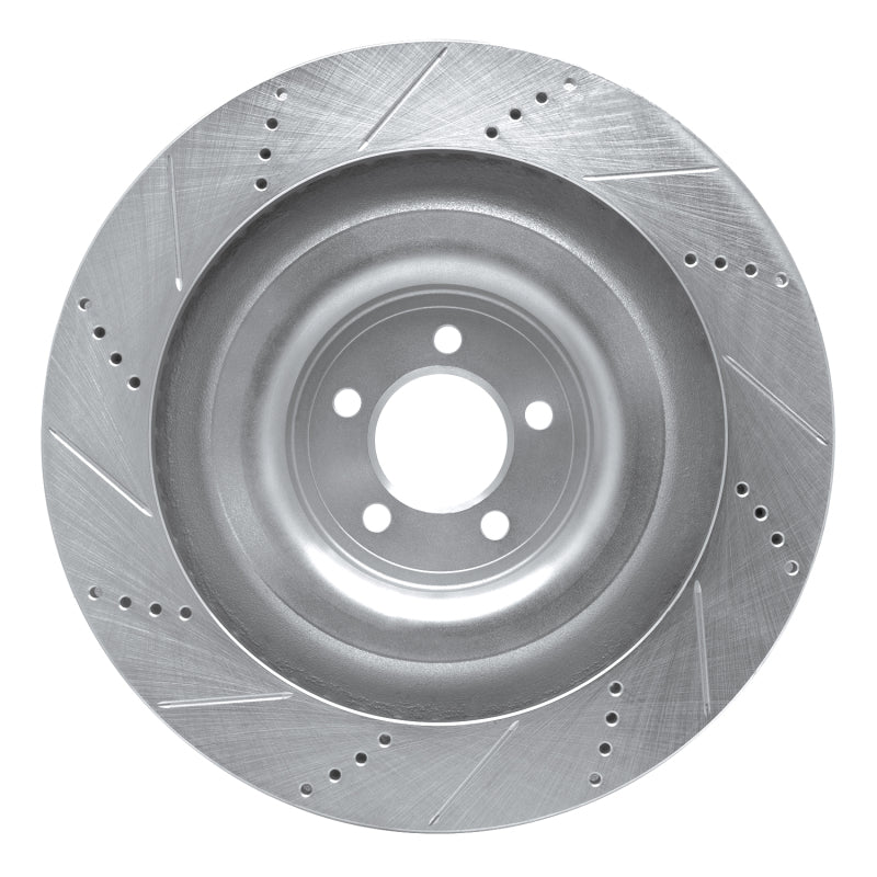 DFC 08-09 Jaguar XKR Left Front Drilled & Slotted Silver Brake Rotor