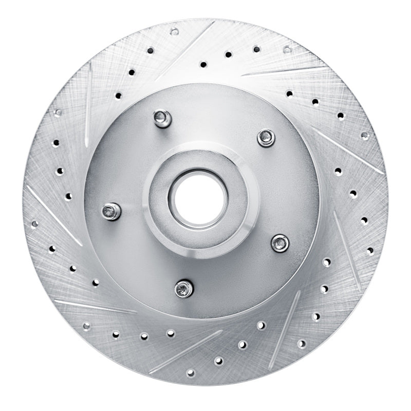 R1 94-02 Dodge Ram 1500 Van Front Left Drilled & Slotted Silver Brake Rotor