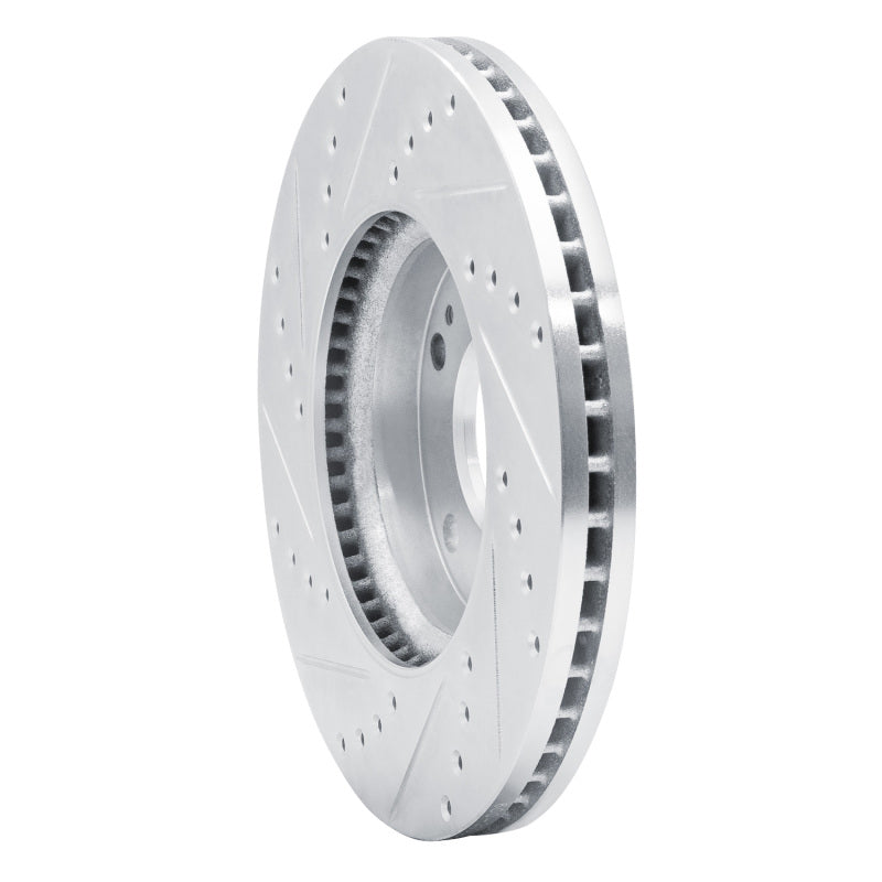 R1 07-10 Kia Rondo (USA) Front Right Drilled & Slotted Silver Brake Rotor