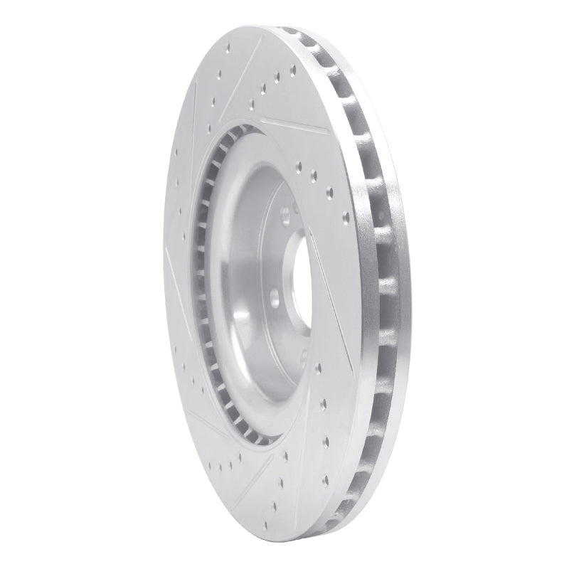 R1 13-19 Mercedes-Benz GL350 Front Right Drilled & Slotted Silver Brake Rotor