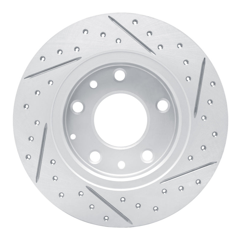 R1 14-25 Mazda CX-30 Rear Left Drilled & Slotted Geo-Carbon Rotor