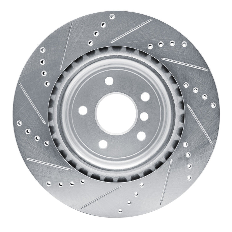 DFC 16-24 Jaguar XE Rear Right Drilled & Slotted Silver Brake Rotor