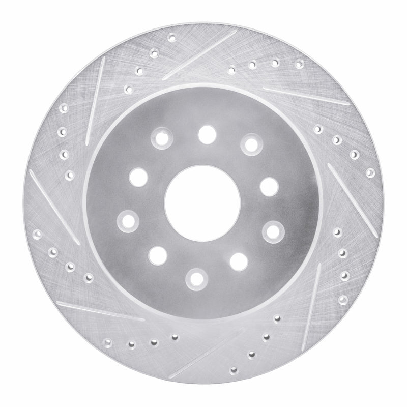 R1 93-98 Toyota Supra Rear Left Drilled & Slotted Silver Brake Rotor