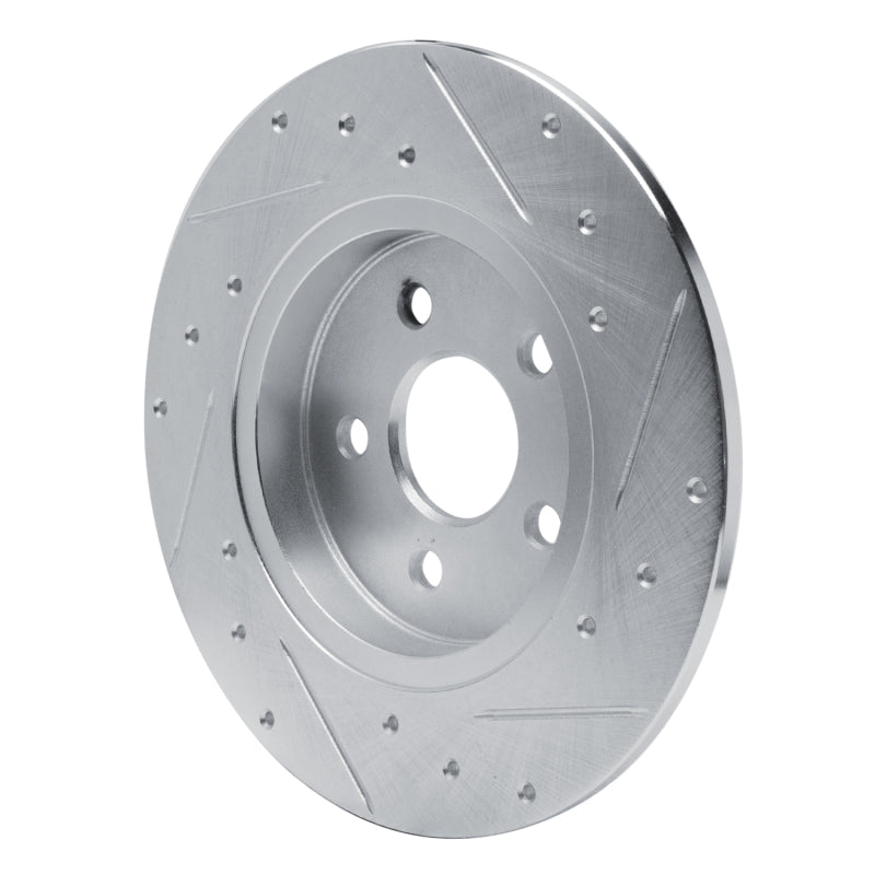 R1 87-91 Chrysler TC Maserati Rear Left Drilled & Slotted Silver Brake Rotor