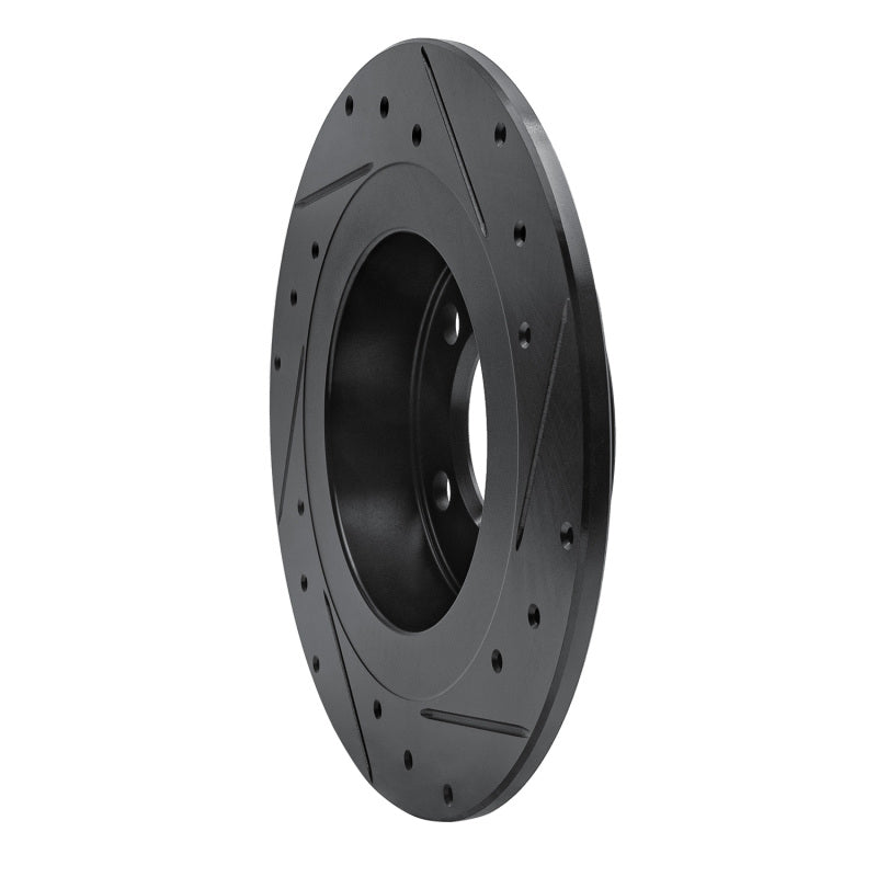 R1 2013-2016 Mini Cooper Paceman Rear Left Drilled & Slotted Black Brake Rotor