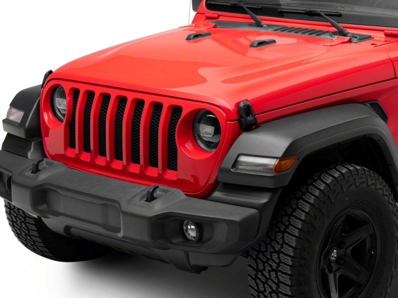 Raxiom 18-23 Jeep Wrangler JL Axial Series 9-In LED Headlights- Black Housing (Clear Lens)