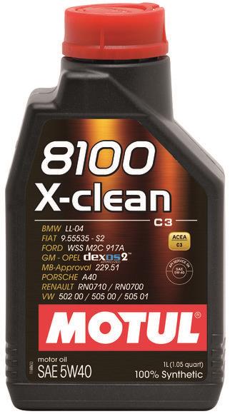 Motul 5L Synthetic Engine Oil 8100 5W40 X-CLEAN C3 -505 01-502 00-505 00-LL04