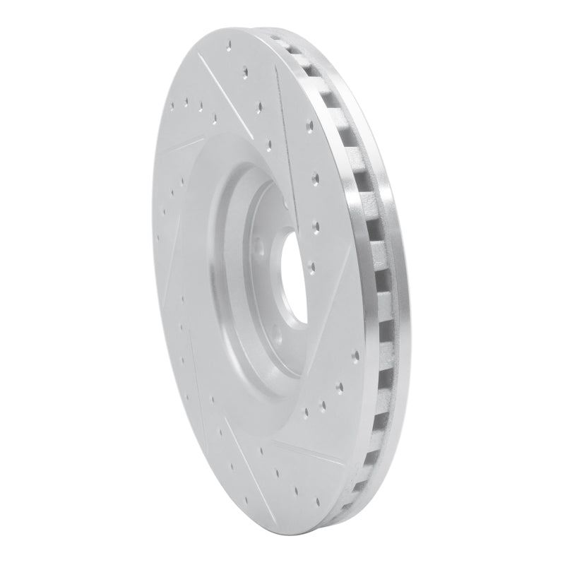 R1 08-11 Audi TTS Quattro Front Left Drilled & Slotted Silver Brake Rotor