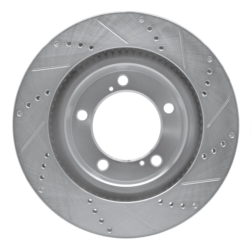 DFC 08-21 Lexus LX570 Front Left Drilled & Slotted Silver Brake Rotor