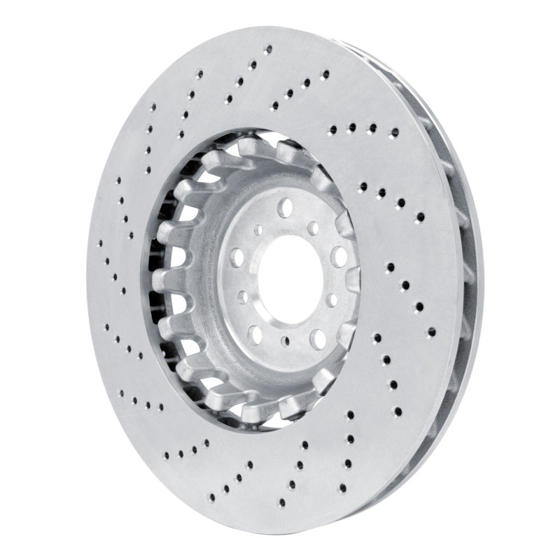 R1 12-19 BMW M5 Left Front Drilled Carbon Alloy GeoMET Rotor