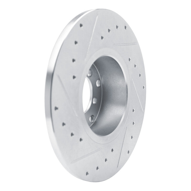 R1 65-73 Mercedes-Benz 220 Front Right Drilled & Slotted Silver Brake Rotor