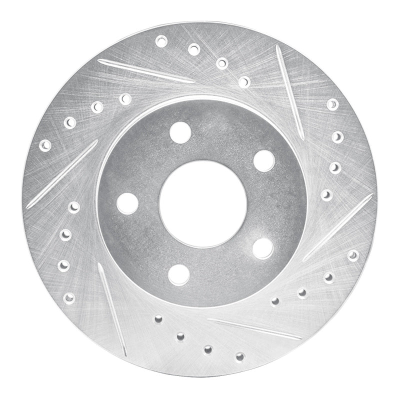 R1 80-89 Buick SKYLARK Front Right Drilled & Slotted Silver Brake Rotor