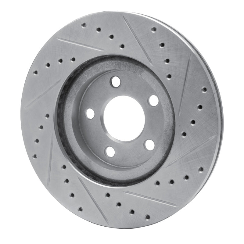 R1 01-10 Chrysler PT Cruiser Front Left Drilled & Slotted Silver Brake Rotor