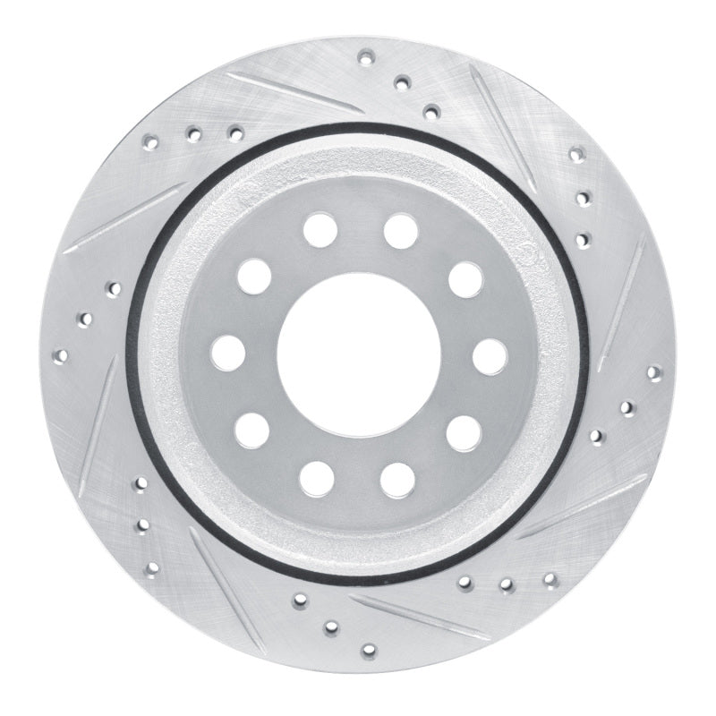 DFC 03-11 Lincoln Town Car Rear Right Drilled & Slotted Silver Brake Rotor