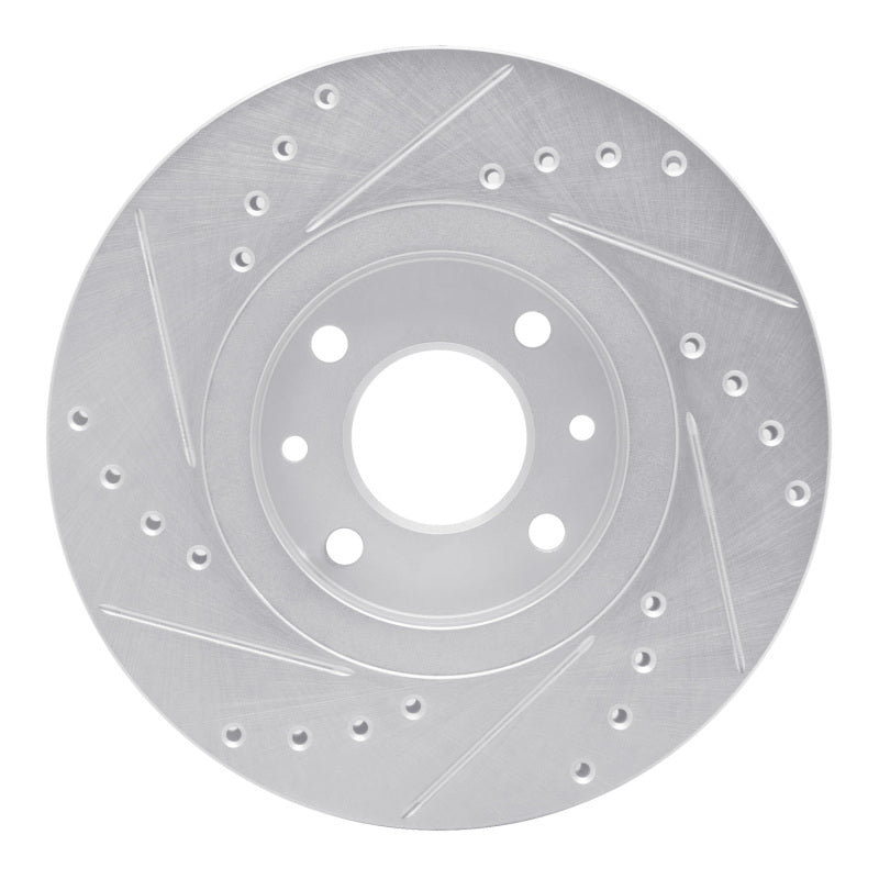 DFC 88-89 Eagle Medallion Front Right Drilled & Slotted Silver Brake Rotor