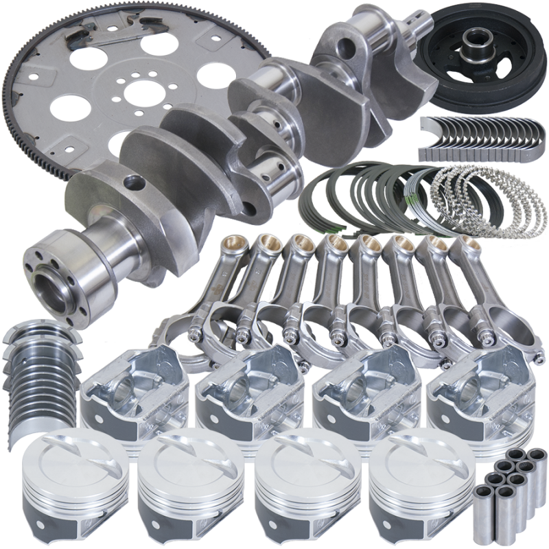 Eagle Chevy 350 1Pc 3.750in Crank 5.700in I-Beam Rods 4.000in Pistons 168 Tooth FP Balanced Assembly