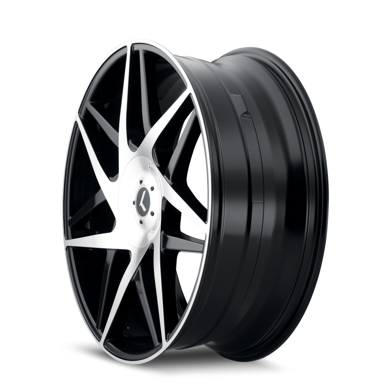 Kraze KR192 Phase 22x8.5 / 5x112/114.3 BP / 38mm Offset / 72.62mm Hub Gloss Black Machined Wheel