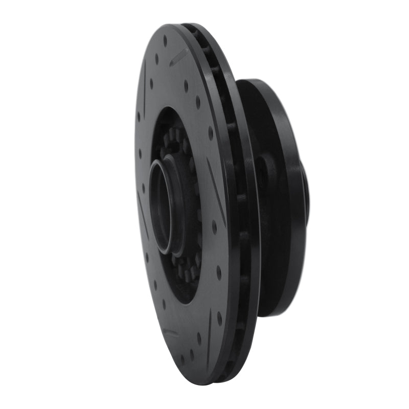 R1 84-85 Mazda RX-7 Front Right Drilled & Slotted Black Brake Rotor