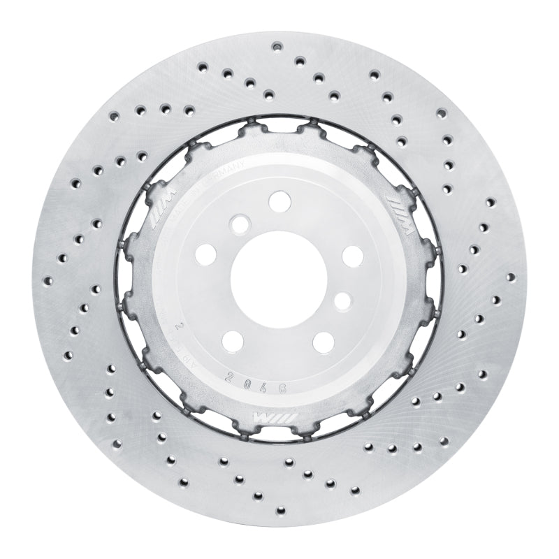 R1 12-19 BMW M6 Right Rear Drilled Carbon Alloy GeoMET Rotor