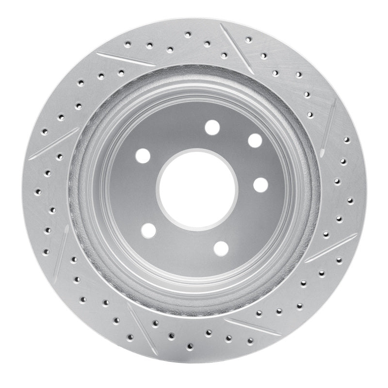 R1 02-25 Infiniti G35 Rear Left Drilled & Slotted Geo-Carbon Rotor