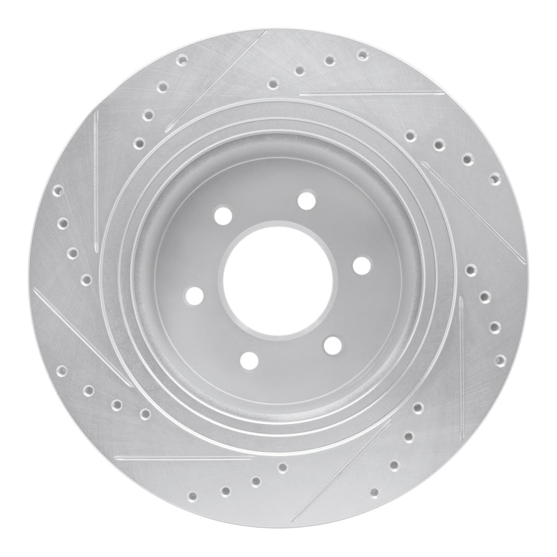 DFC 16-24 Nissan Titan XD Front Right Drilled & Slotted Silver Brake Rotor