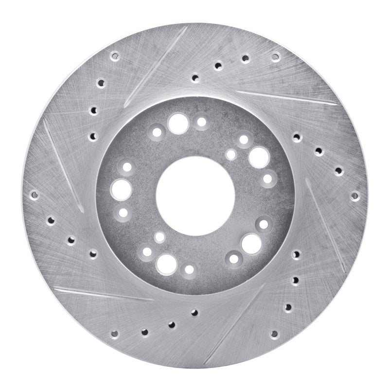 R1 90-90 Lexus LS400 Front Left Drilled & Slotted Silver Brake Rotor