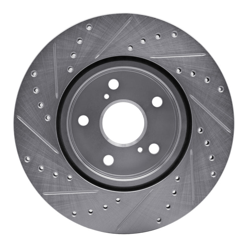 DFC 86-92 Toyota Supra Front Right Drilled & Slotted Silver Brake Rotor