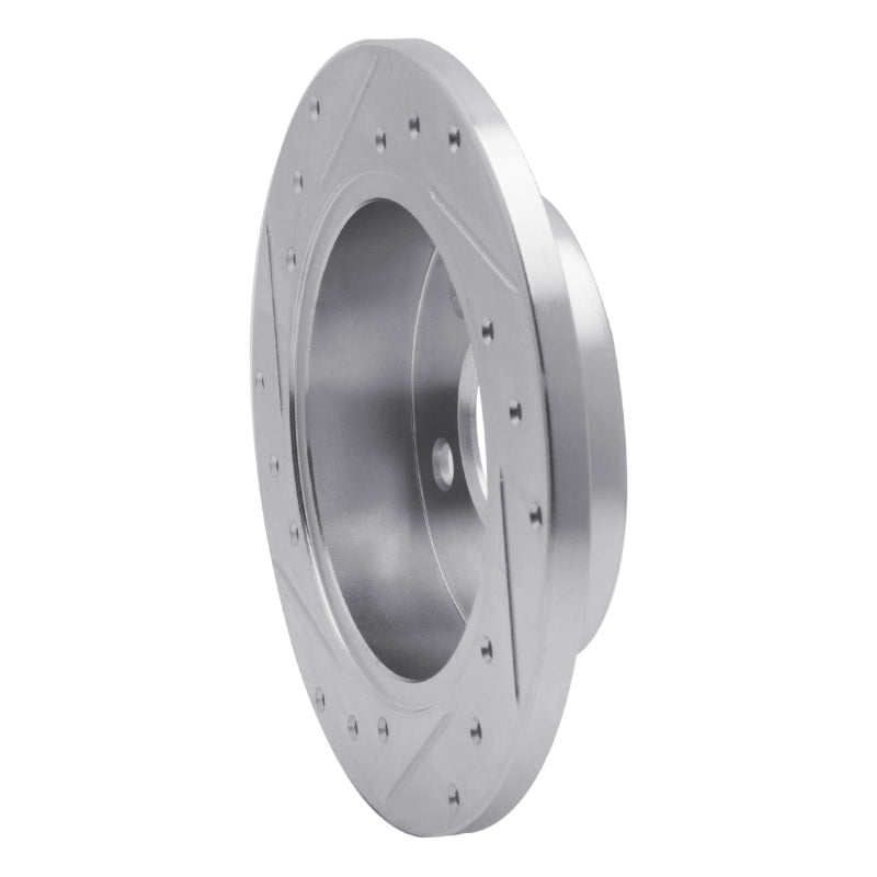 R1 94-04 Ford Mustang Rear Right Drilled & Slotted Silver Brake Rotor