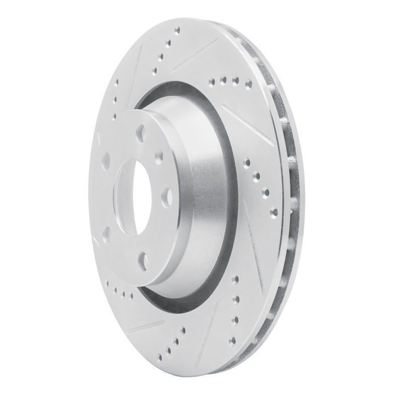 R1 08-15 Audi TT Quattro RS Rear Left Drilled & Slotted Silver Brake Rotor