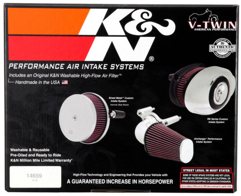K&N Street Metal Intake System Hammer Chrome for Harley-Davidson