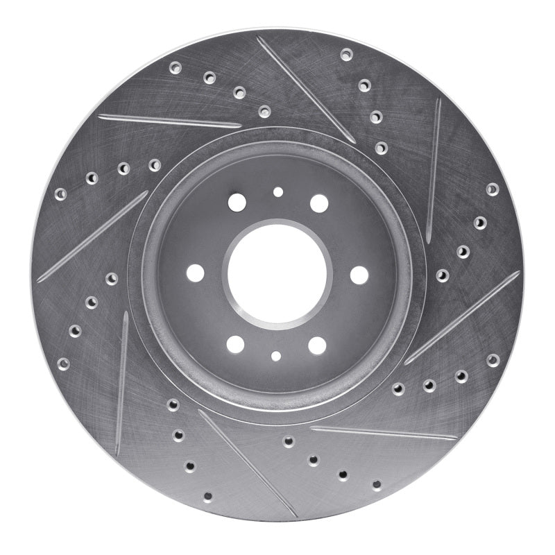 DFC 09-10 Kia Borrego Front Left Drilled & Slotted Silver Brake Rotor