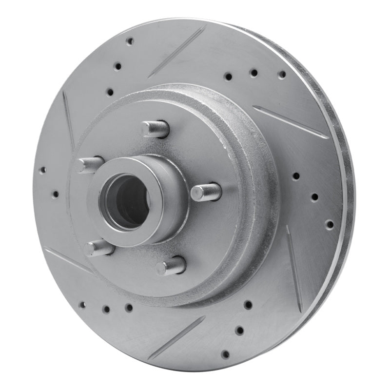 R1 70-72 Ford Country Squire Front Left Drilled & Slotted Silver Brake Rotor
