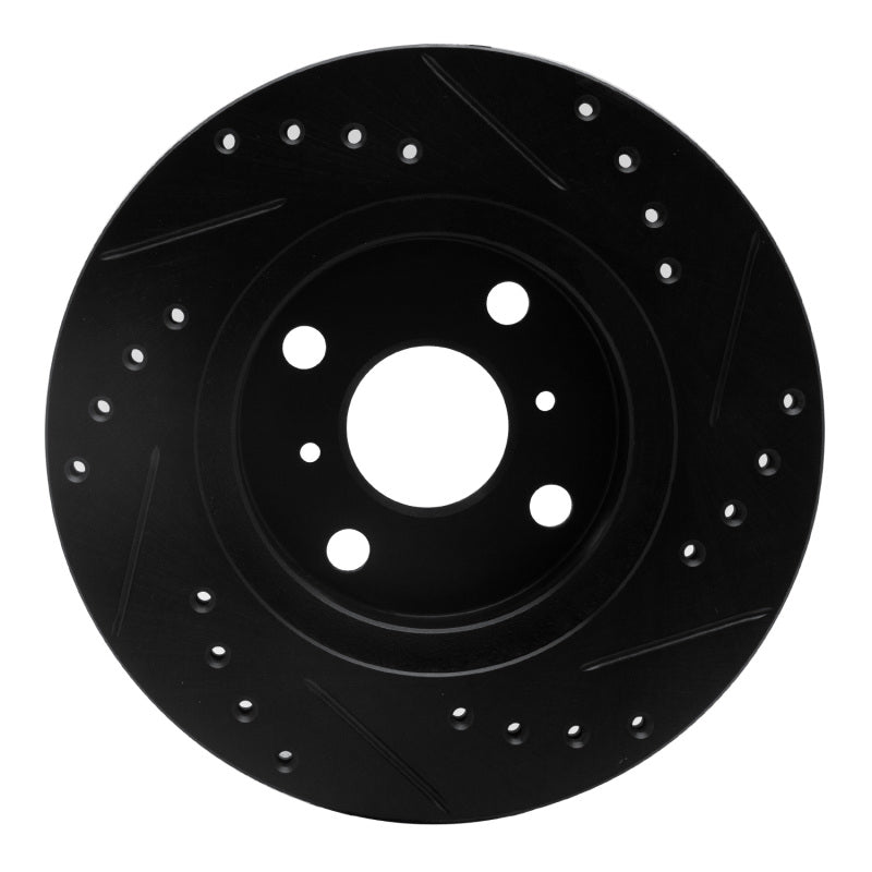 R1 93-02 Chevrolet Prizm Front Left Drilled & Slotted Black Brake Rotor